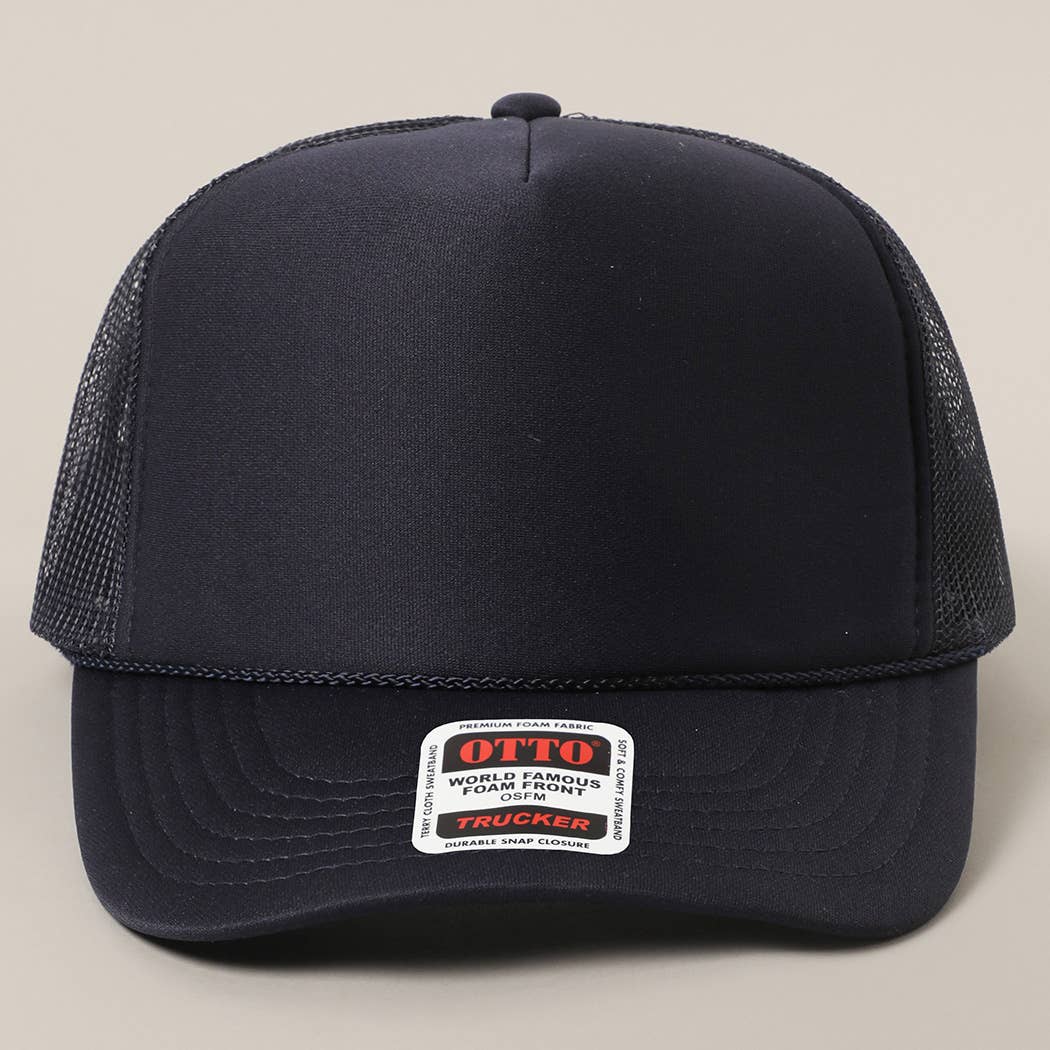 Solid Color OTTO 5-Panel Foam Mesh Back Trucker Hat