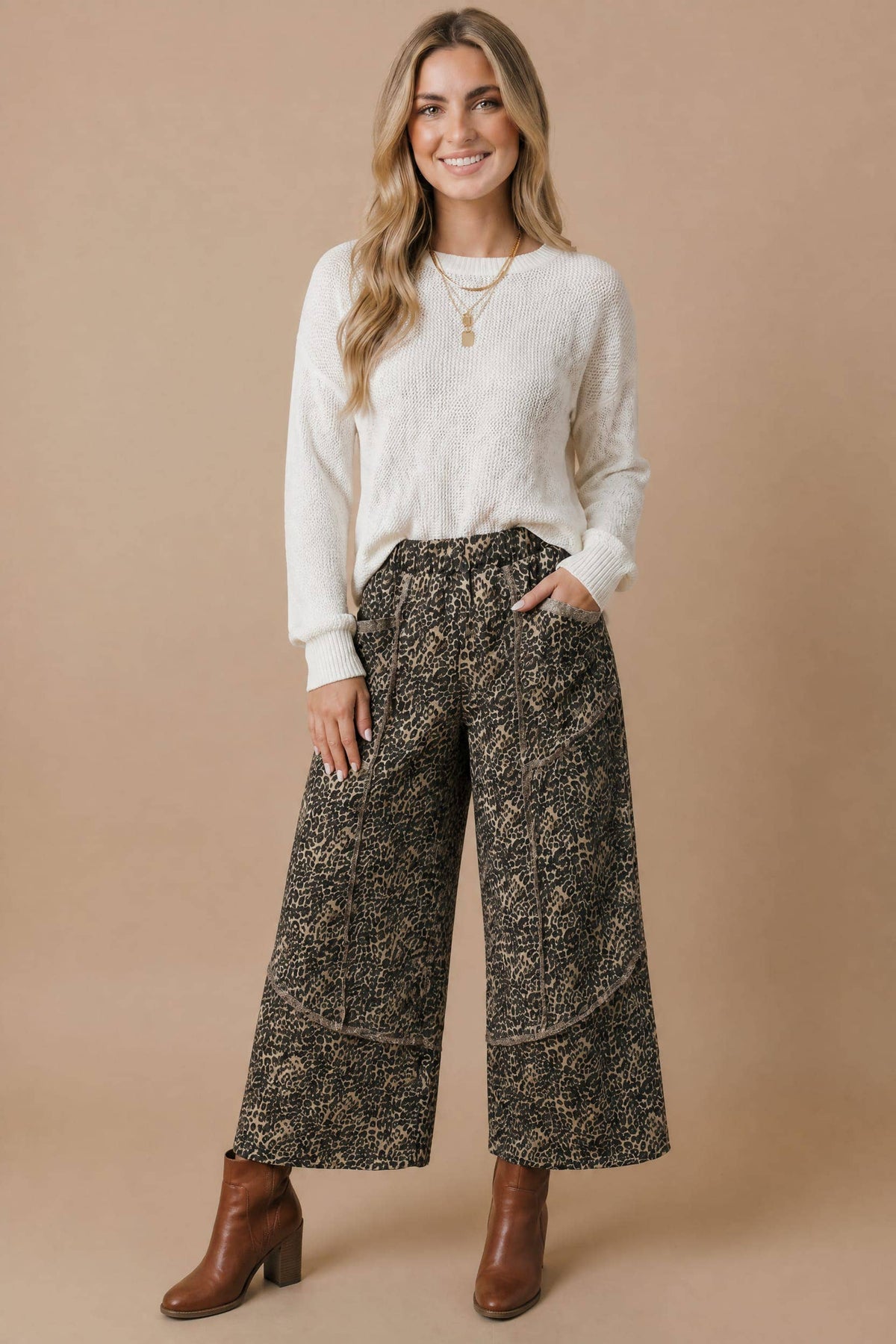 Leopard Print French Terry Pants