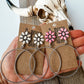 Western Flower Stone Hoop Earrings