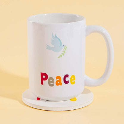 Peace Dove 15 Oz Mug With Matching Coaster Gift Set
