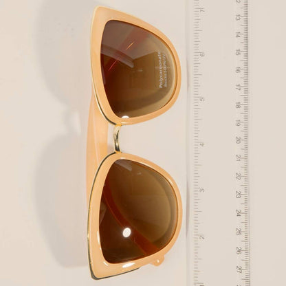 Metallic Accent Cat Eye Sunglasses Set