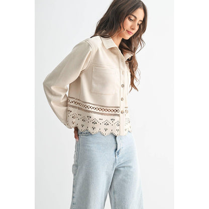 LASERCUT DETAILING JACKET - Southern Sassy Boutique