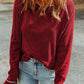 Waffle Knit Long Sleeve Top