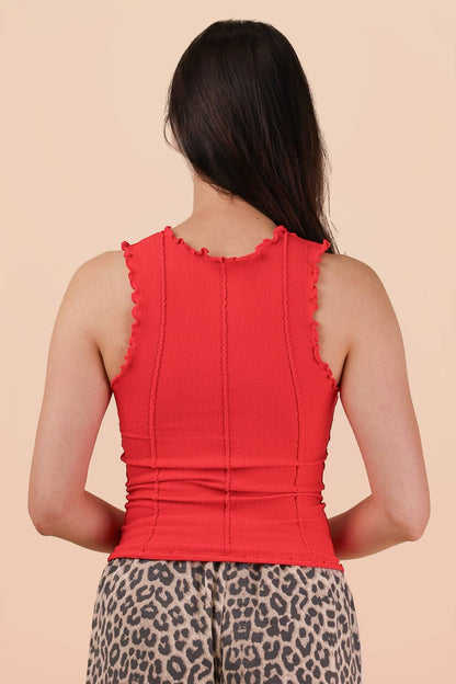Lettuce Hem Casual Fitted Knit Top