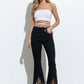 RHINESTONE FRINGE DENIM PANTS