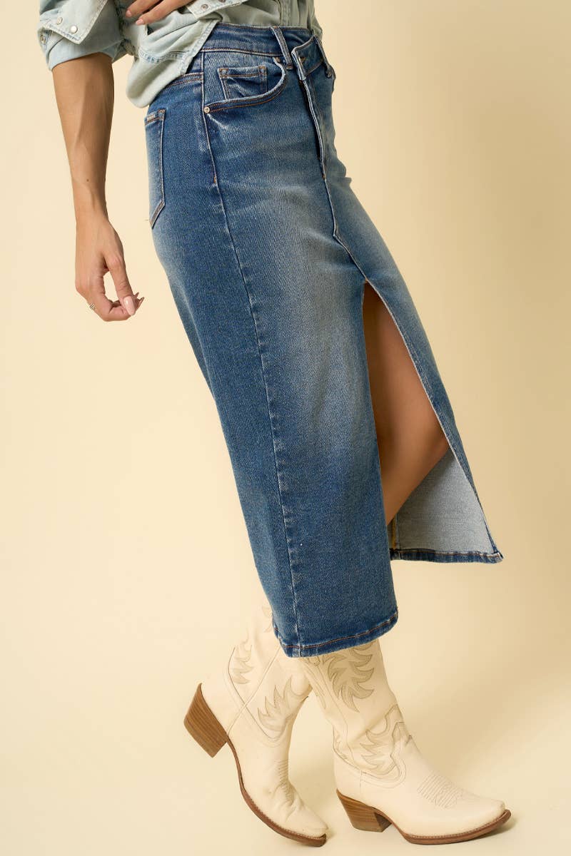 CROSSOVER MIDI SKIRT