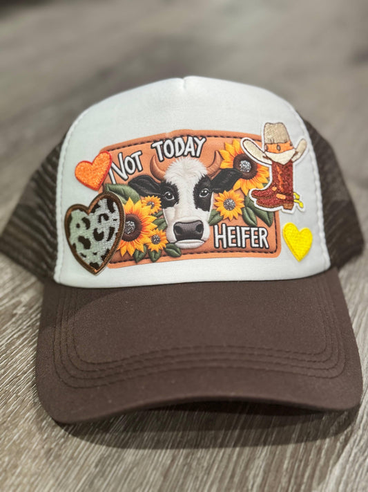 Not Today Heifer Cow Trucker Hat - Southern Sassy Boutique