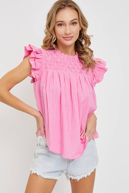 Smoked Ruffle Pullover Top