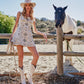 Studded Western Buckle Stretch Denim Dress