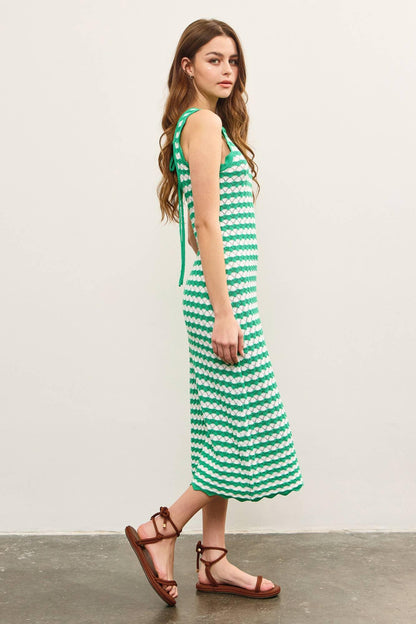 SCALLOP EDGE SLEEVELESS SWEATER DRESS - Southern Sassy Boutique