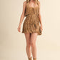TIERED SUEDE FRINGED SLEEVELESS MINI DRESS