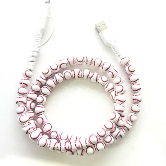 Baseball  Beaded Charging Cable