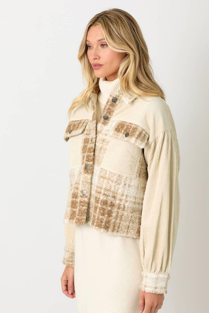 Mixed Media Shacket - Southern Sassy Boutique