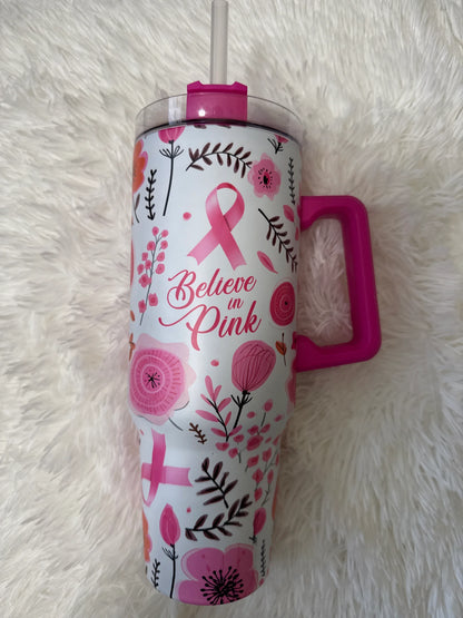 Insulated Cup 40 oz PINK Awareness - Southern Sassy Boutique