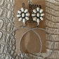 Western Flower Stone Hoop Earrings