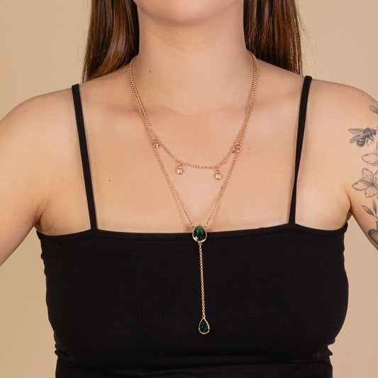 Emerald Green Teardrop Necklace