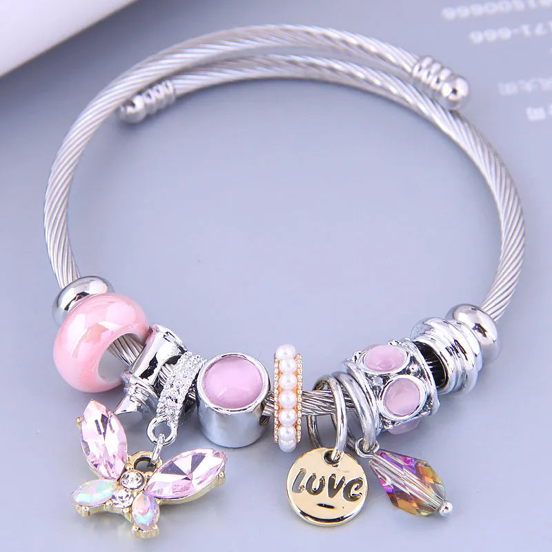 Baroque Style Butterfly Alloy Bangles