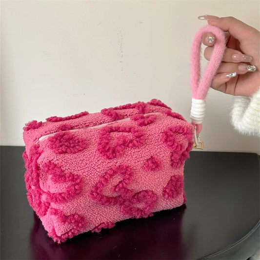 Heart Cosmetic Bag with Key Chain