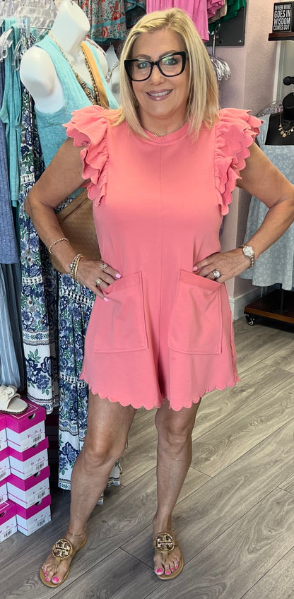 Ruffle Cap Sleeve Romper