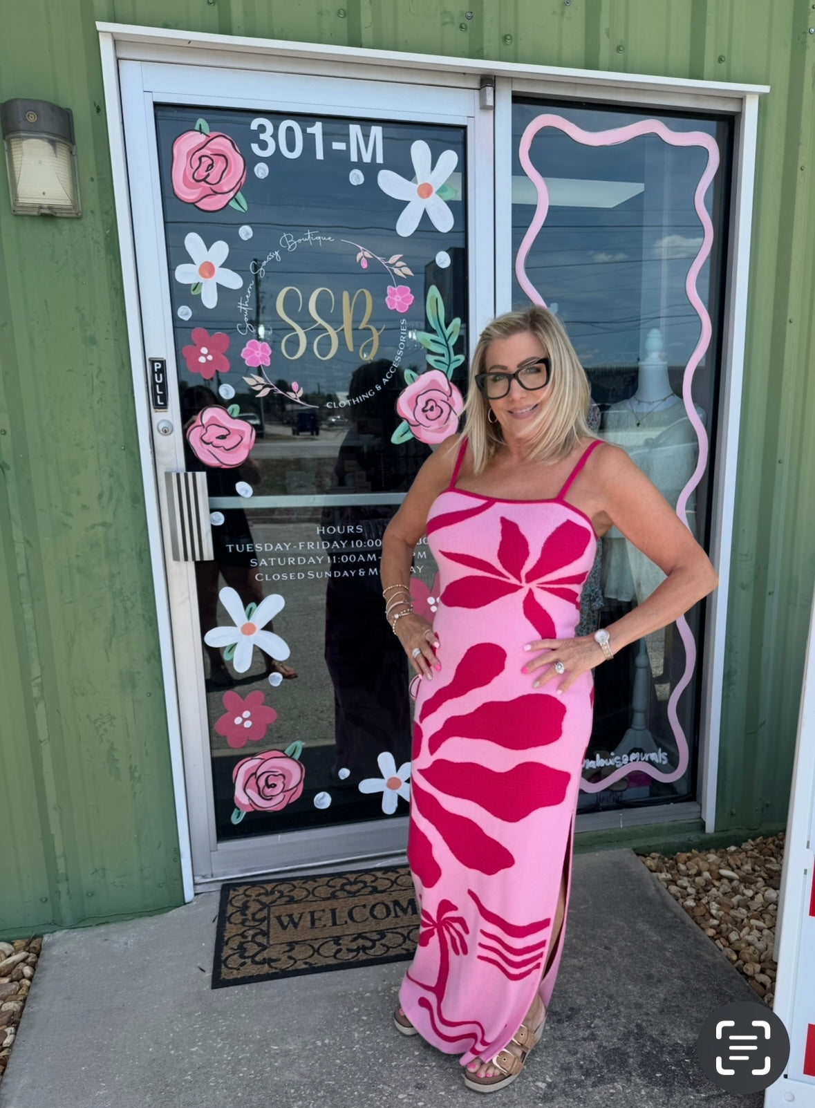 Tropical Floral Jacquard-Knit Maxi Cami Sweater Dress