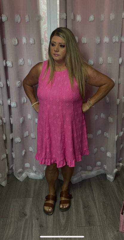 Flower Stamp Textured Dress