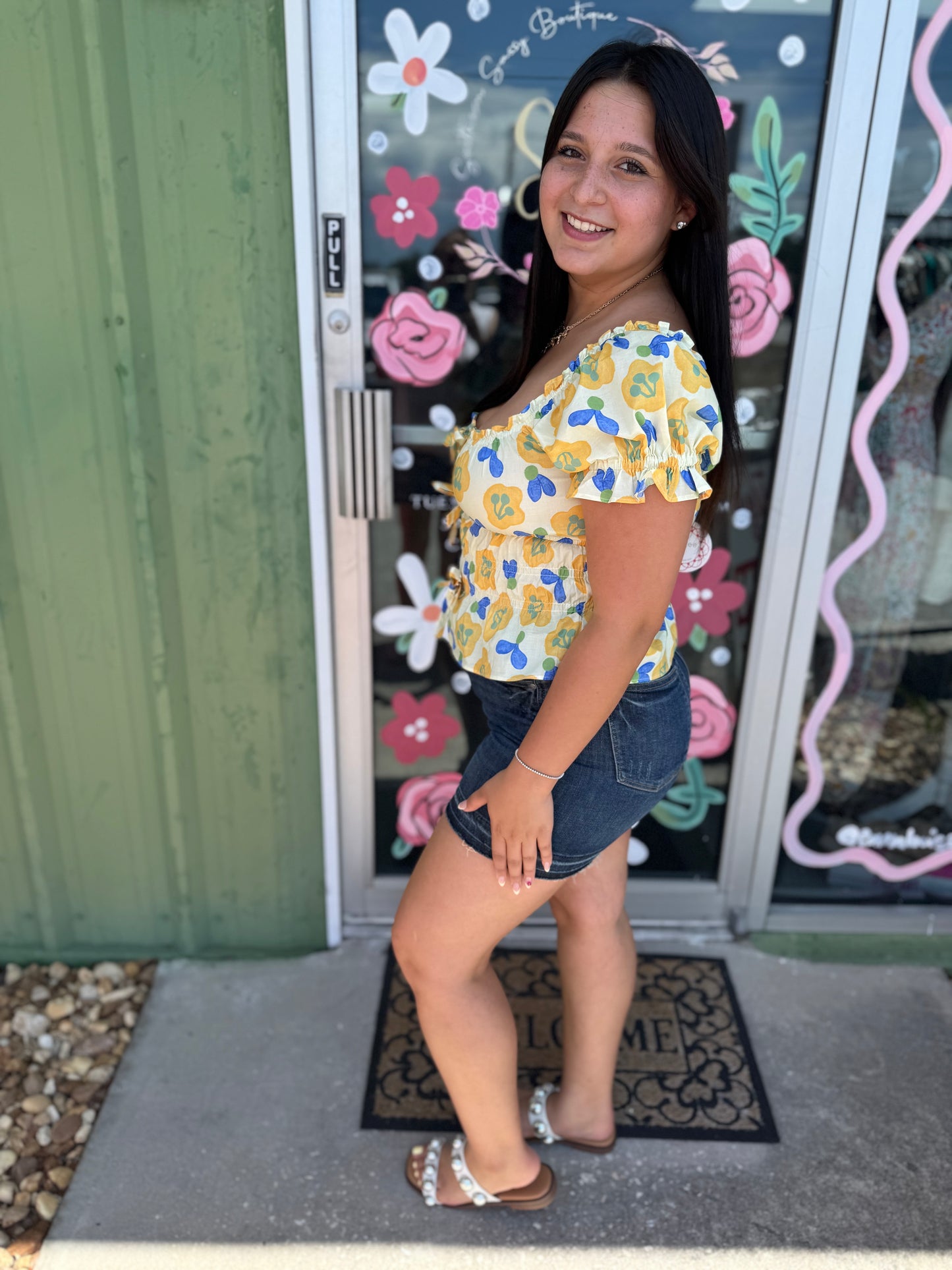 Floral Smocked Peplum Blouse