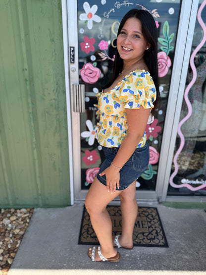 Floral Smocked Peplum Blouse