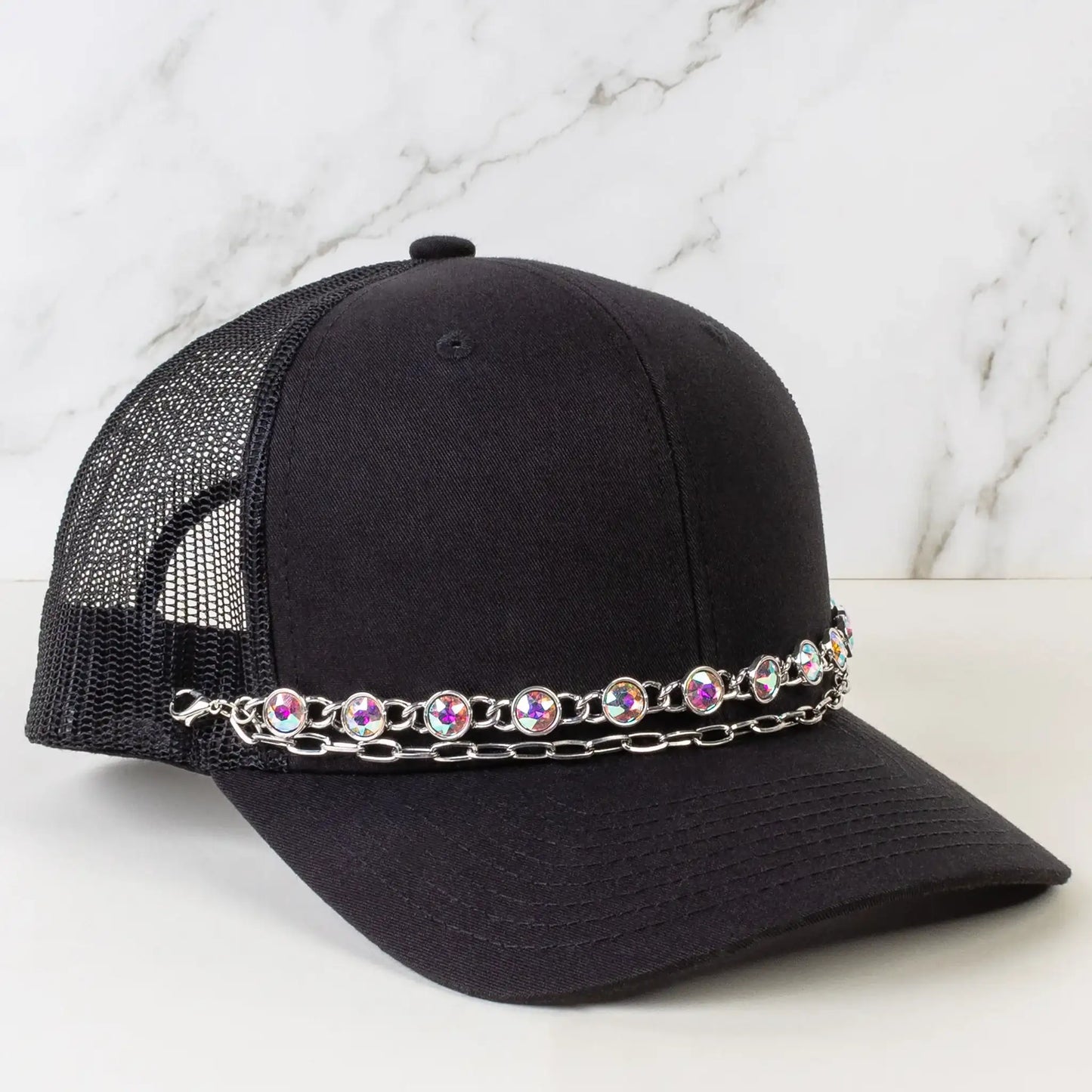 AB Crystal Trucker Hat Chain