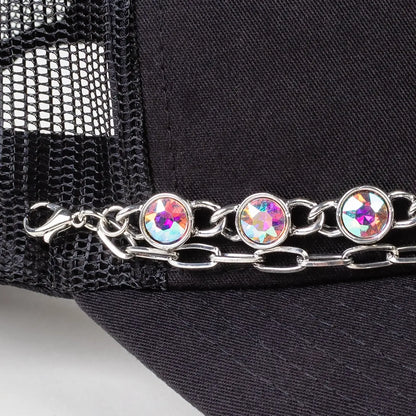 AB Crystal Trucker Hat Chain - Southern Sassy Boutique