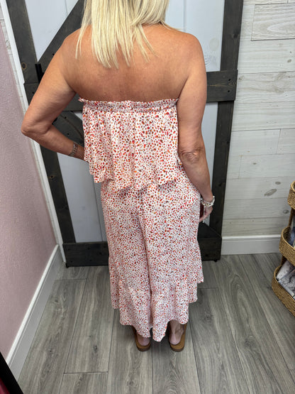 Animal Print Off Shoulder Jumpsuit