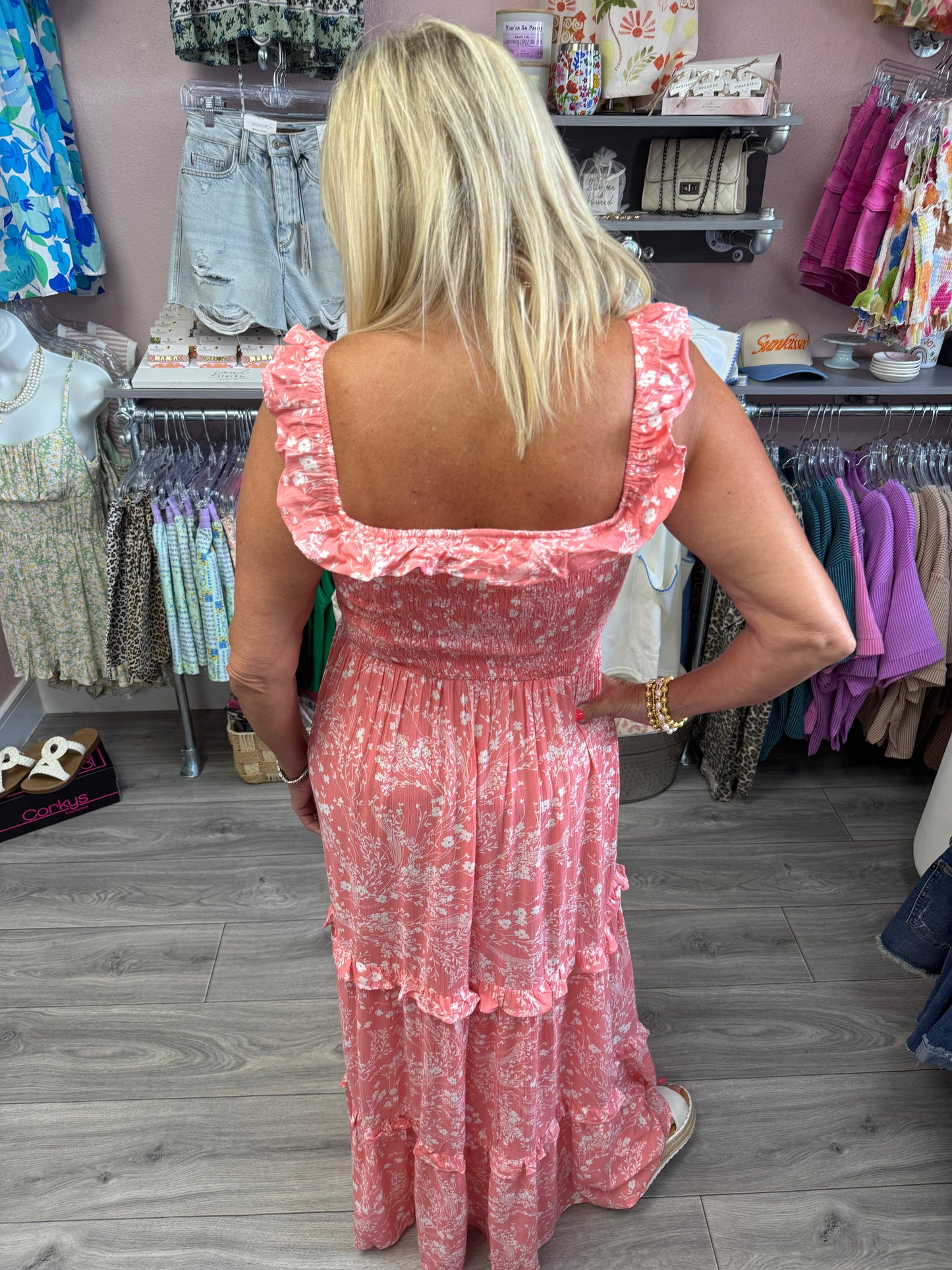 Off Shoulder Floral Dress
