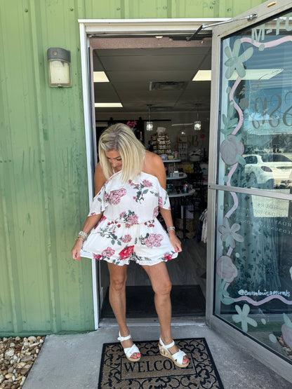 Floral Print Ruffle Romper