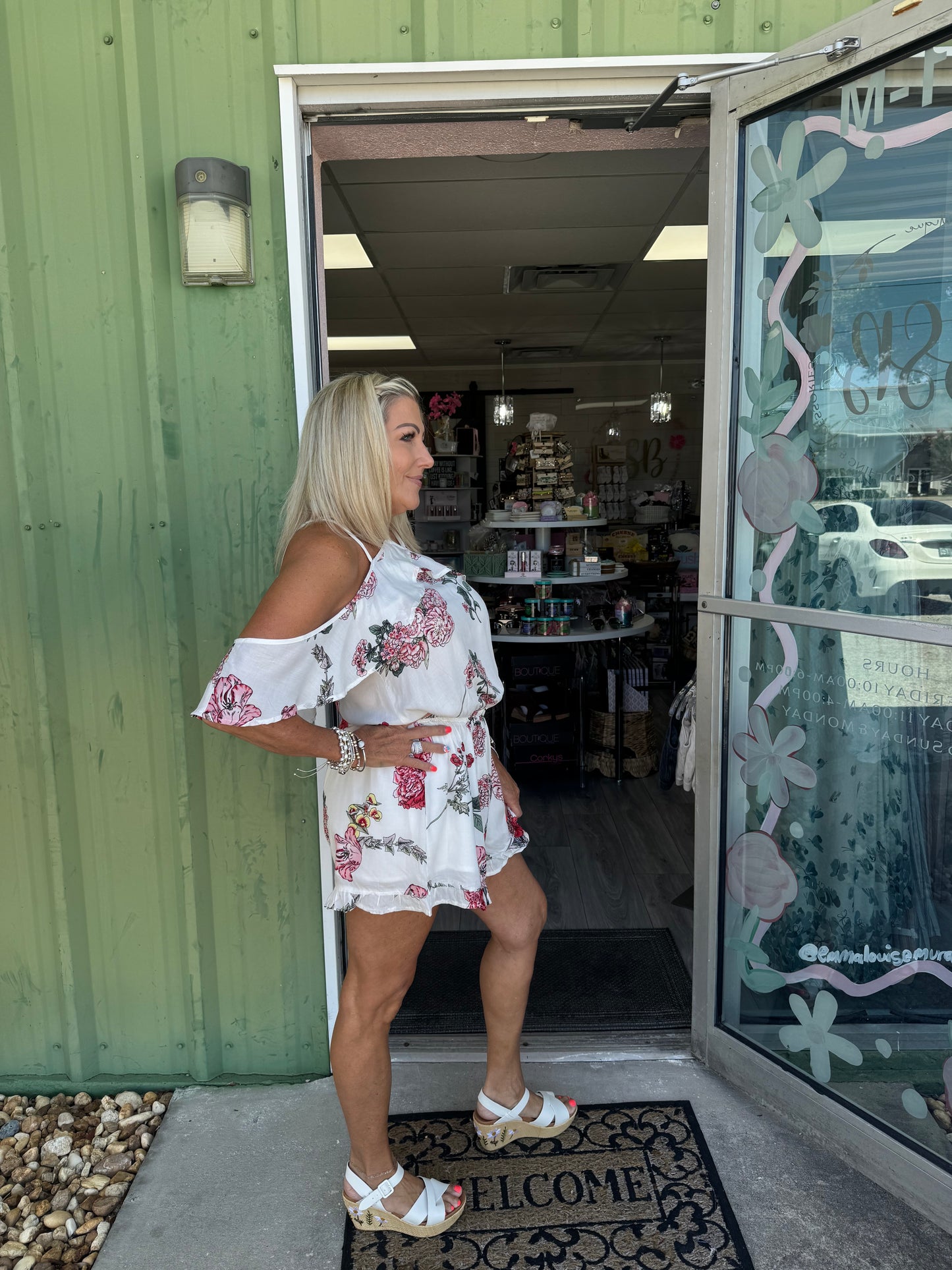 Floral Print Ruffle Romper