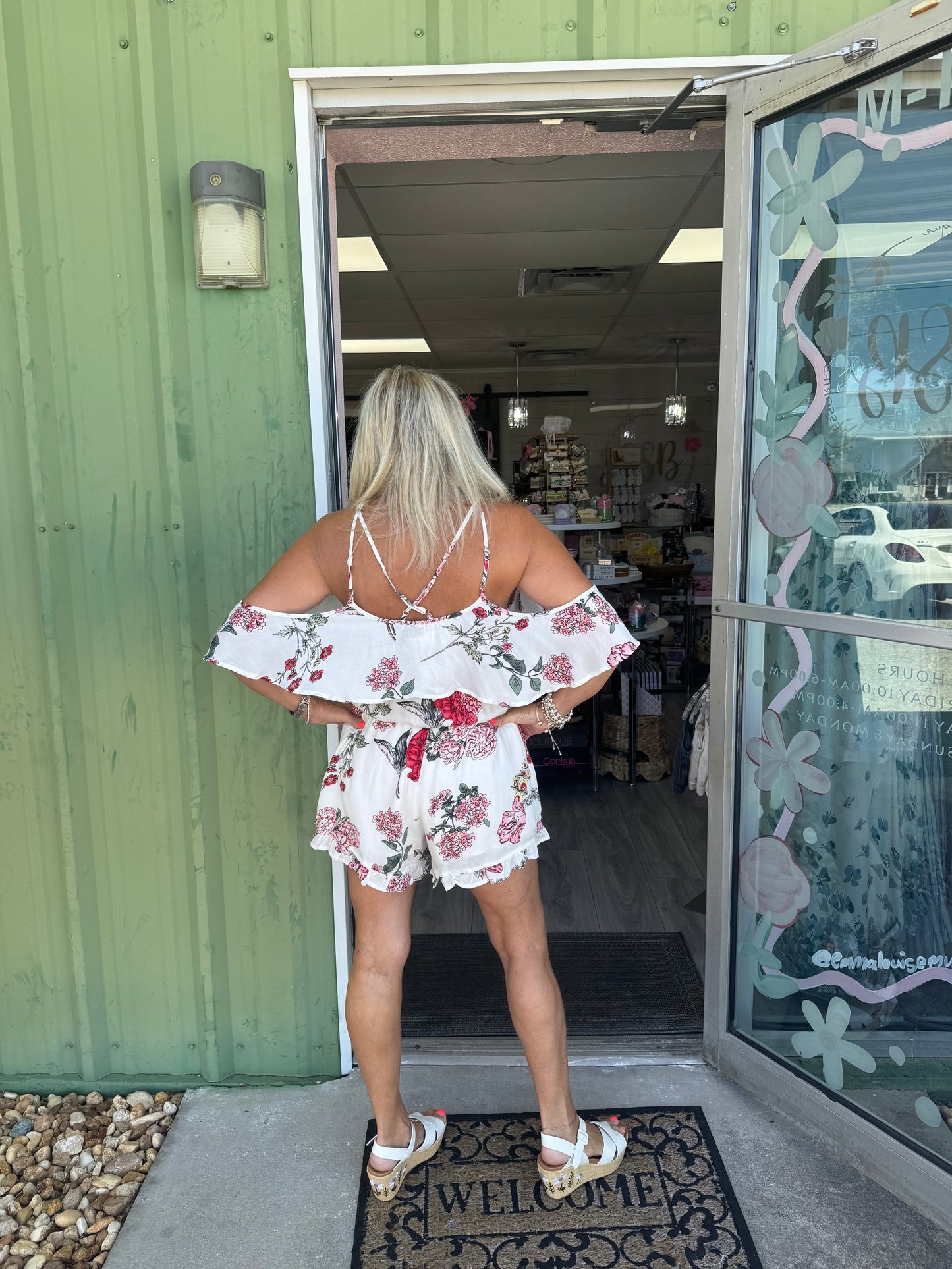 Floral Print Ruffle Romper