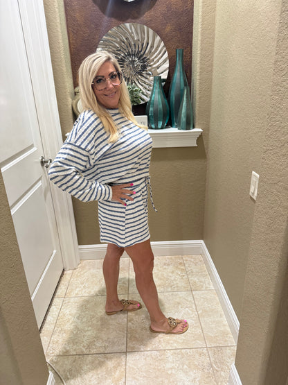 Cozy Stripe Lounge Short  Set