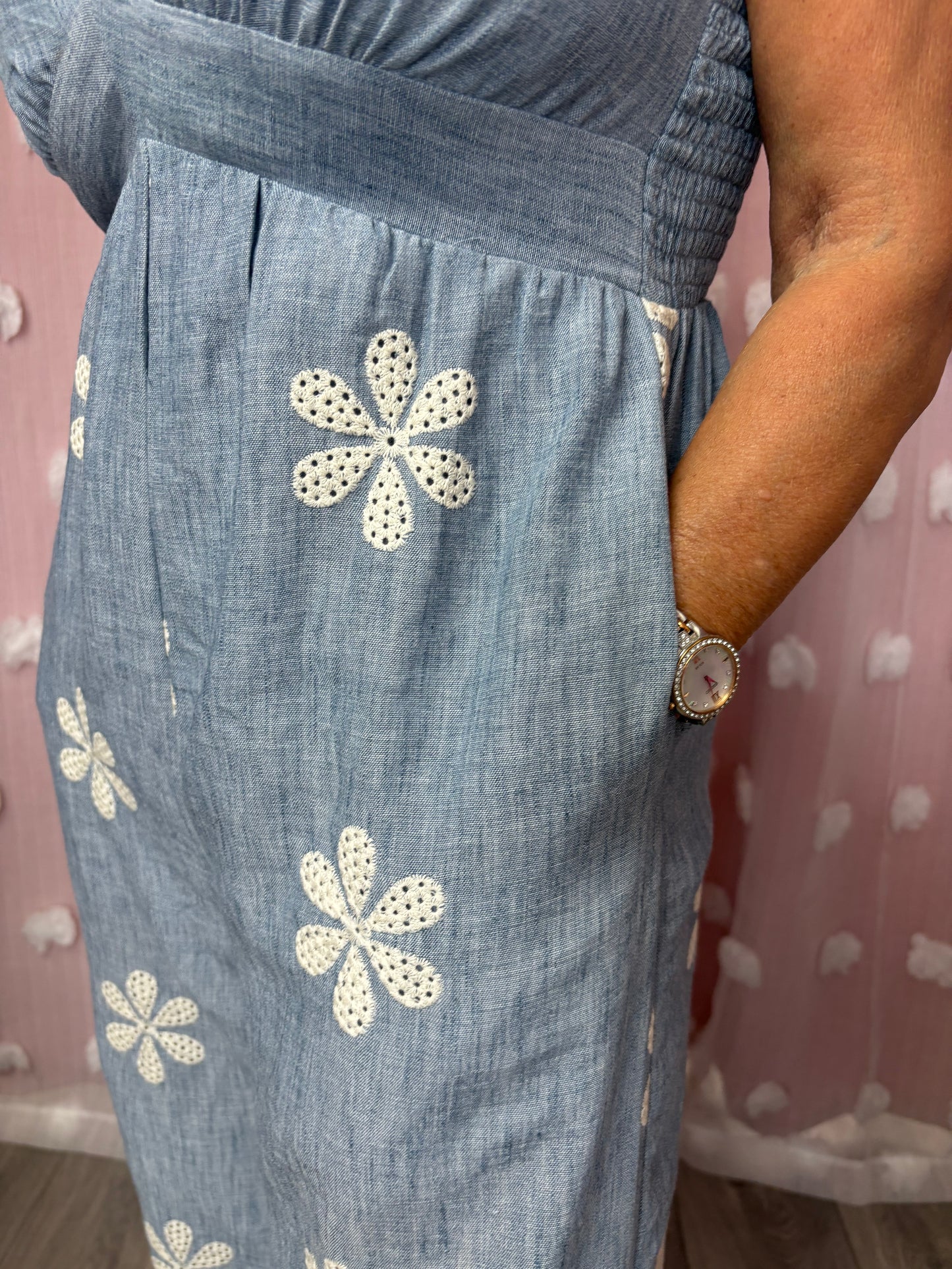 Flower Embroidered Jumpsuit
