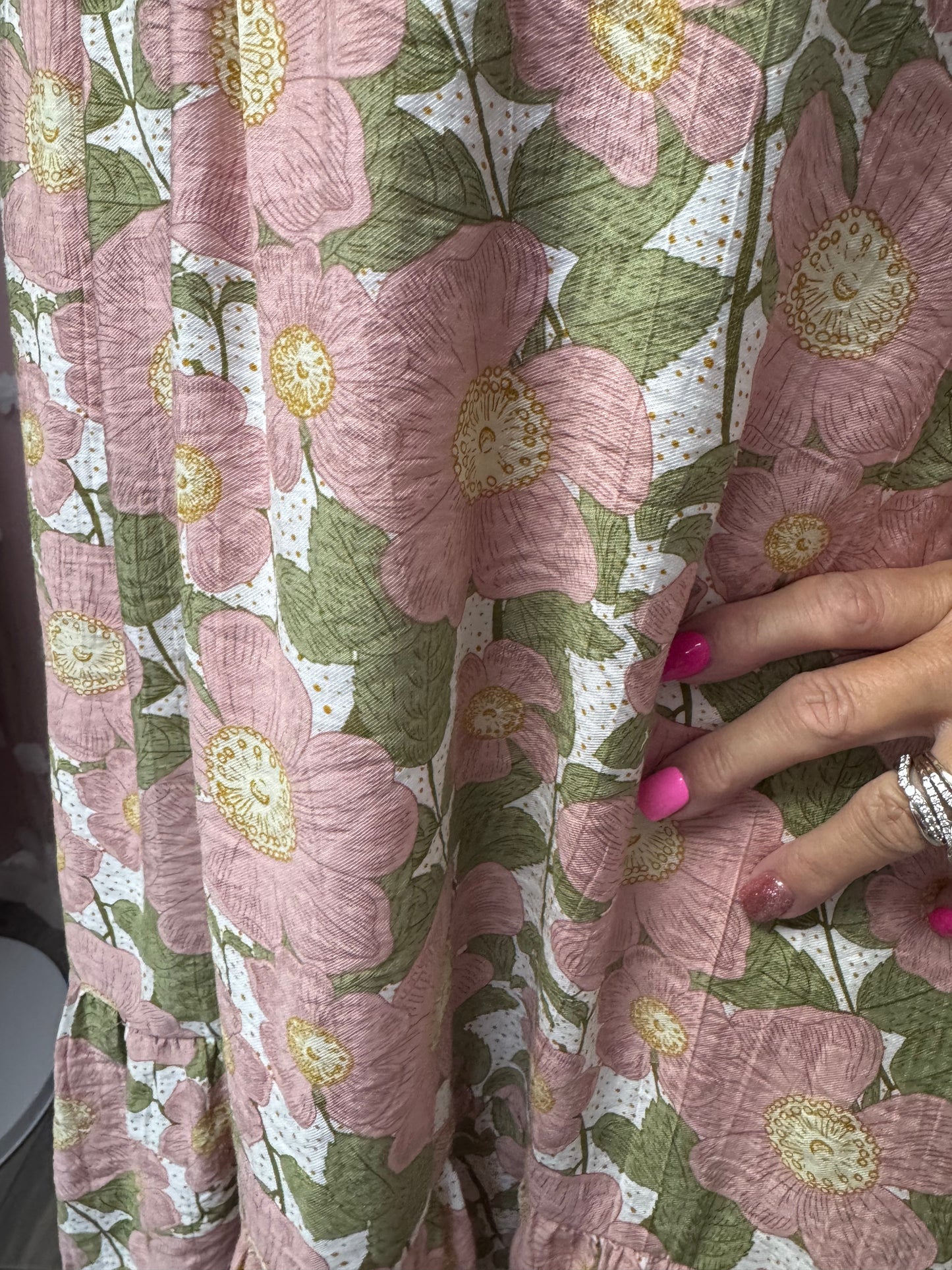 Kiwi Floral Print Tiered Mini Dress
