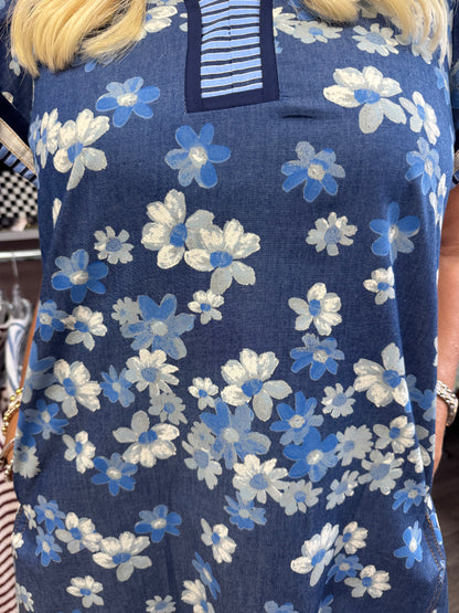 Floral Print & Stripe Dress