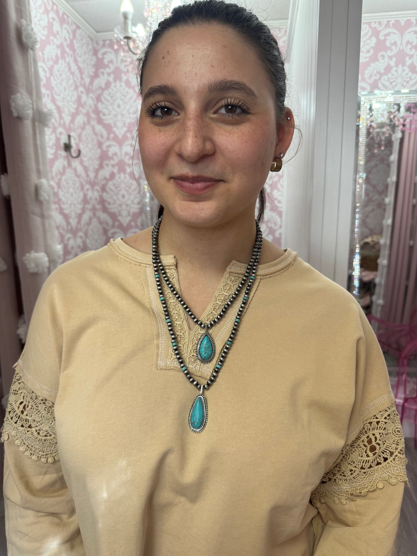 Layered Western Beaded Necklace