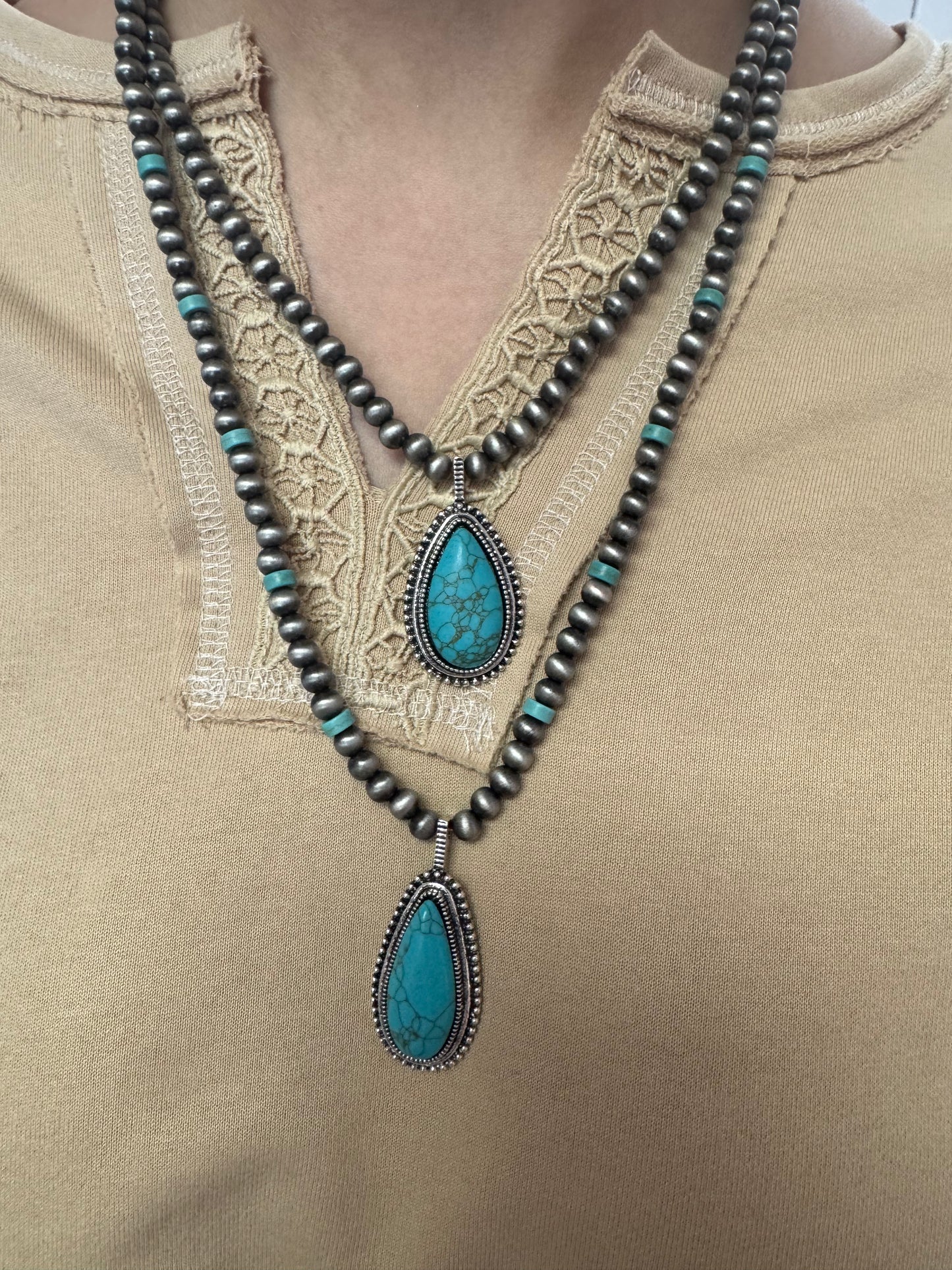 Layered Western Beaded Necklace