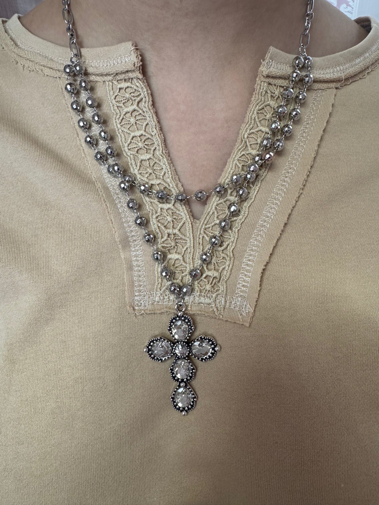 Layered Cross with Crystals