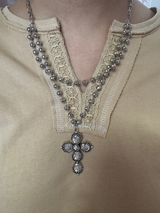 Layered Cross with Crystals