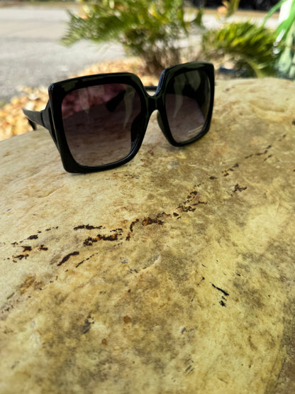 Thick Acetate Frame Square Sunglasses Set