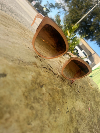 Metallic Accent Cat Eye Sunglasses Set