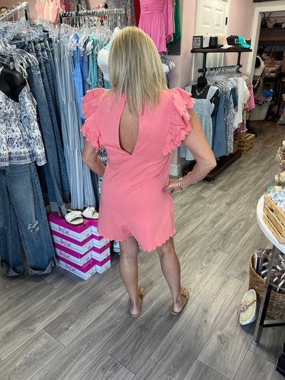 Ruffle Cap Sleeve Romper
