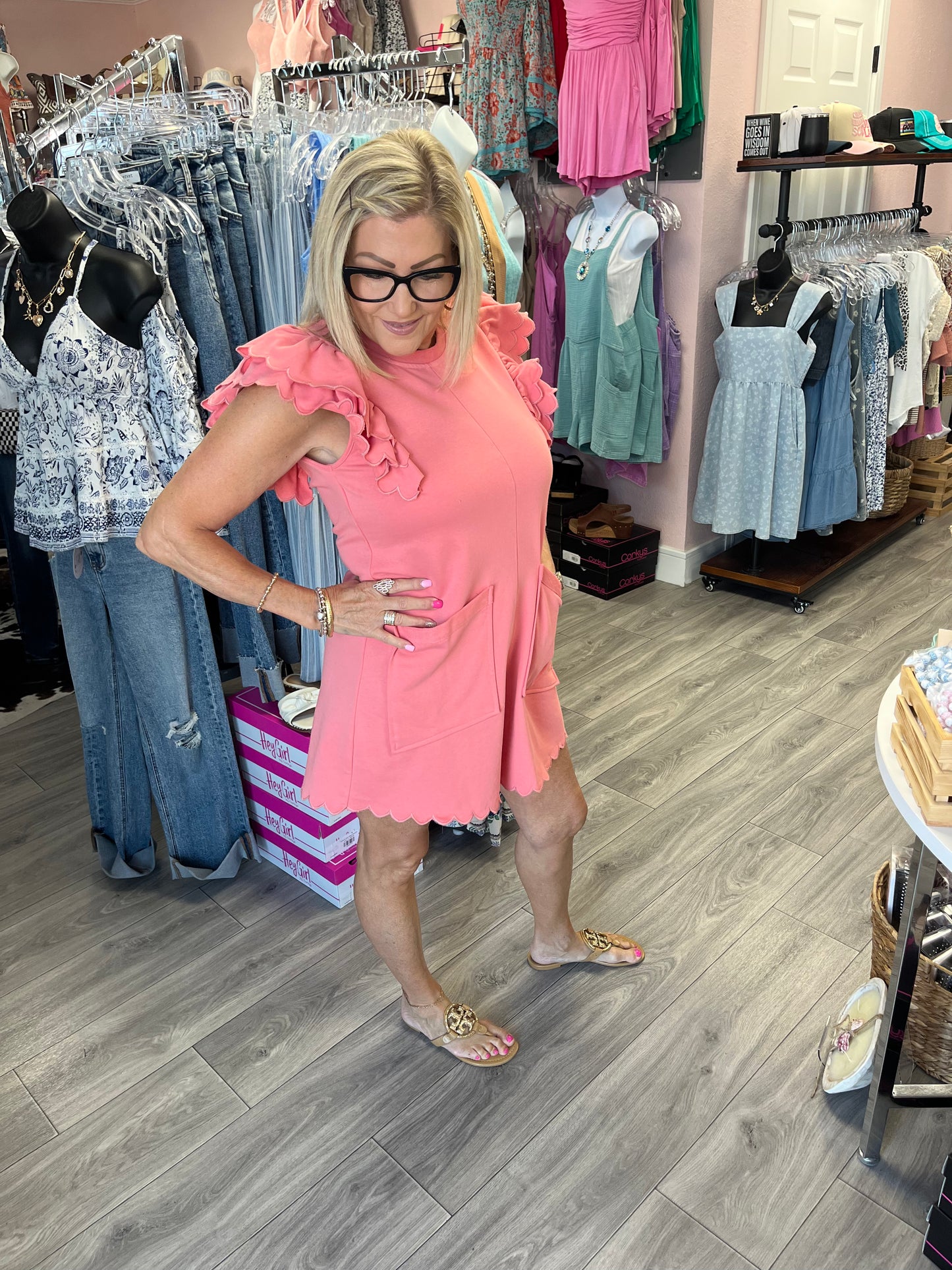 Ruffle Cap Sleeve Romper