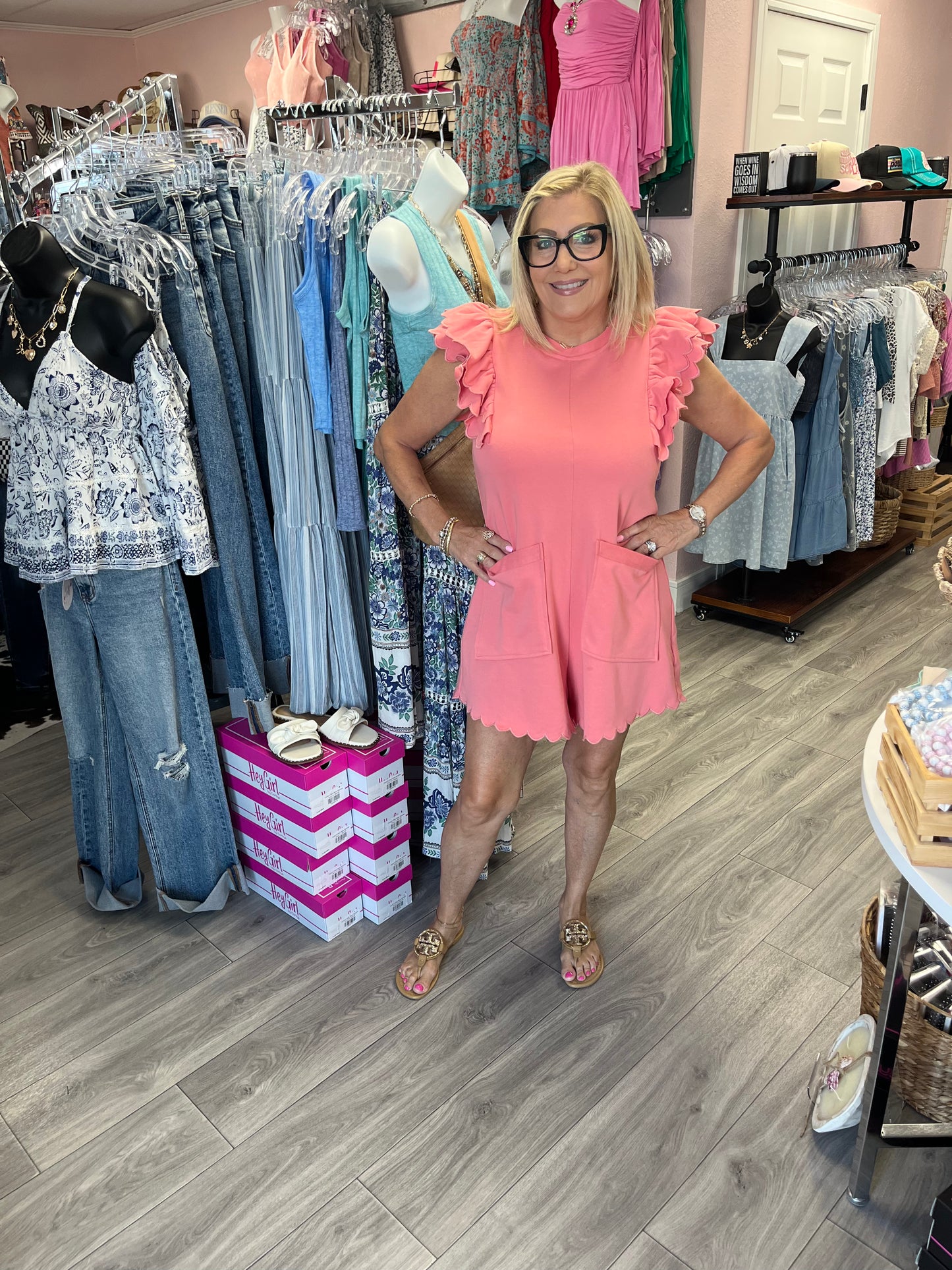Ruffle Cap Sleeve Romper