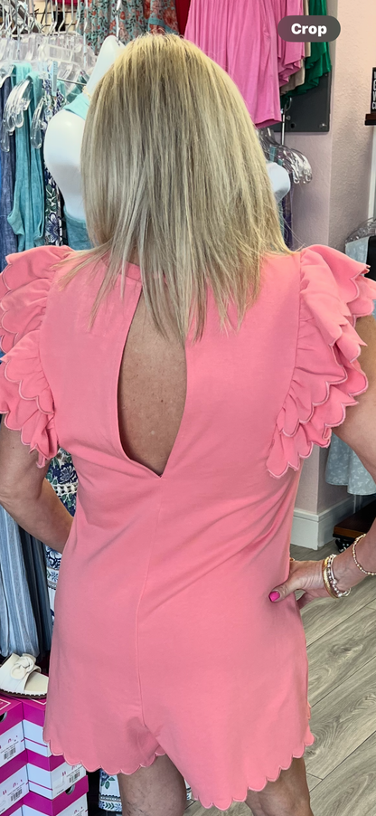 Ruffle Cap Sleeve Romper