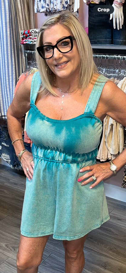 Mineral Wash Sleeveless Romper