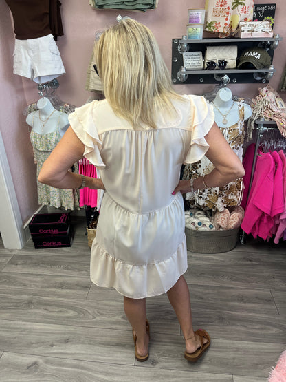 Embroidered Floral Babydoll Dress